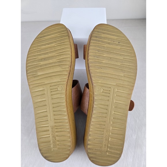 Los Cabos Bria Tan Slide Sandals Womens 38 Inbuilt Arch Support Buckle Boho - Picture 8 of 8